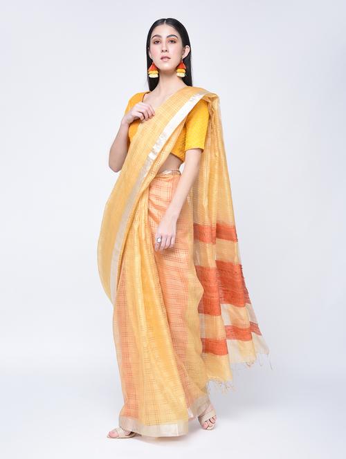 bengal handloom silk saree with blouse - 15444440 - Very Small Image - 1