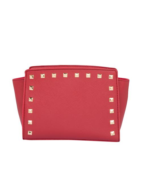 maroon leatherette (pu) sling bag - 15444466 - Very Small Image - 1