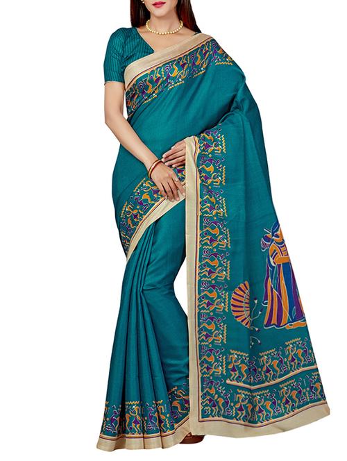 conversational border bhagalpuri saree with blouse - 15444565 - Very Small Image - 1