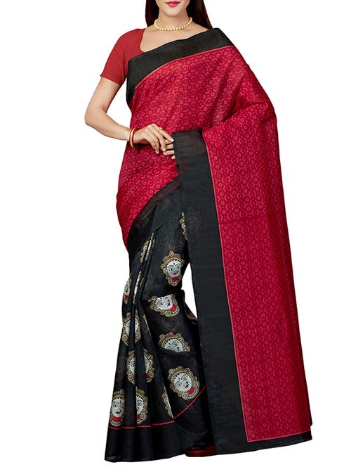 conversational print bhagalpuri saree with blouse - 15444569 - Very Small Image - 1