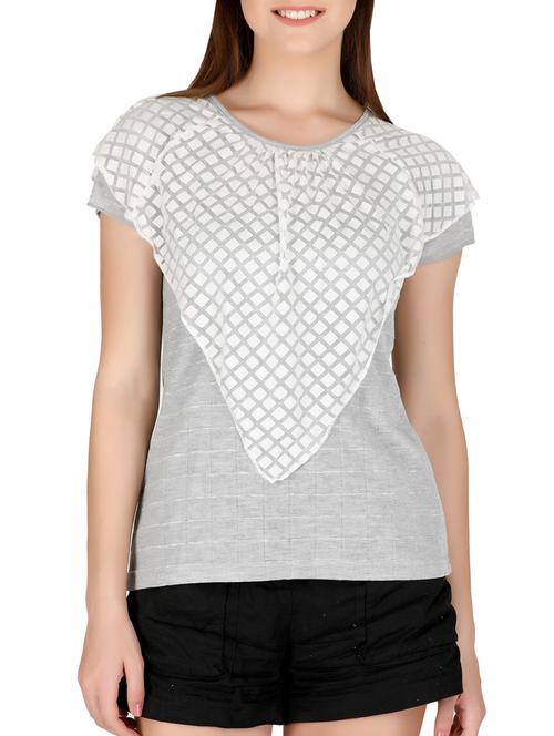 checkered layered top - 15444802 - Very Small Image - 1