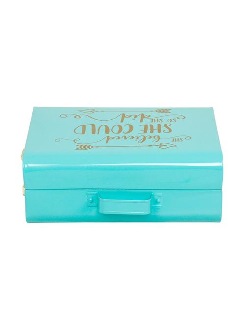 vintage style briefcase she believed trunk, metal-aqua - 15444805 - Very Small Image - 1