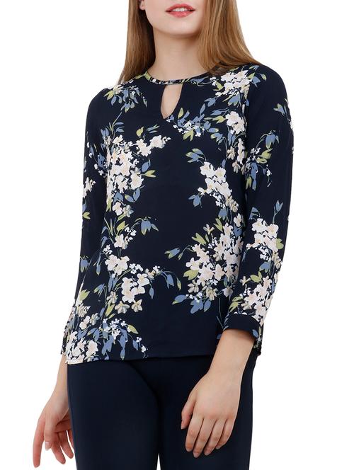 key hole neck floral top - 15447122 - Very Small Image - 1