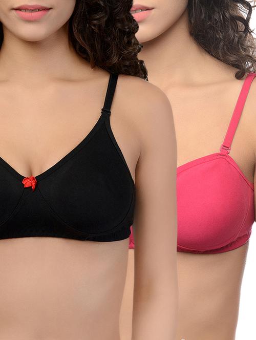 set of 2 contrast bow patch bras - 15447165 - Very Small Image - 1