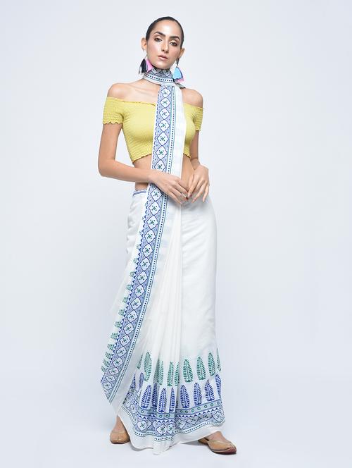 bagru cotton printed saree with blouse - 15447893 - Very Small Image - 1