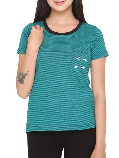 embroidered pocket patch pin-striped tee - 15449119 - Very Small Image - 1