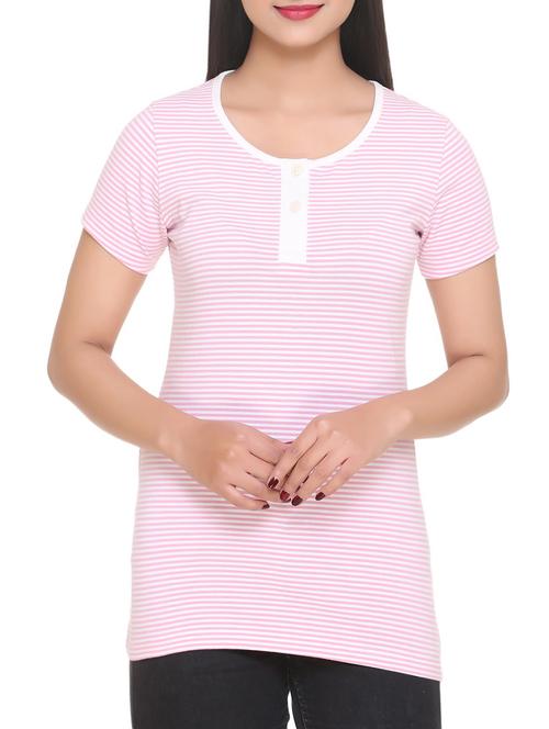 striped henley tee - 15449128 - Very Small Image - 1