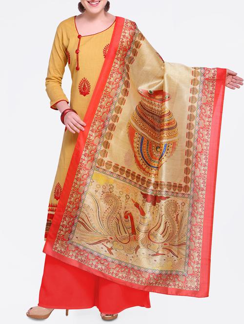 embroidered unstitched palazzo suit - 15449486 - Very Small Image - 1