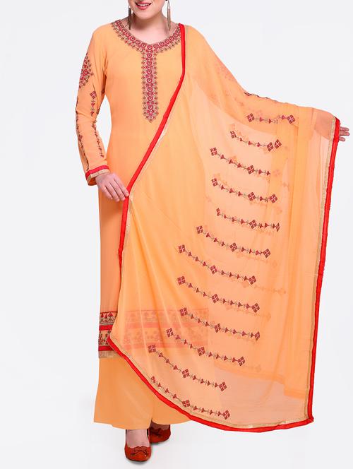 embroidered unstitched palazzo suit - 15449488 - Very Small Image - 1