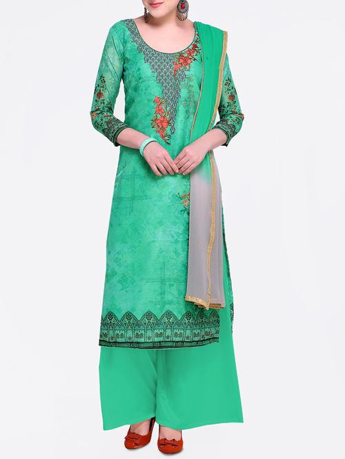embroidered unstitched palazzo suit - 15449493 - Very Small Image - 1