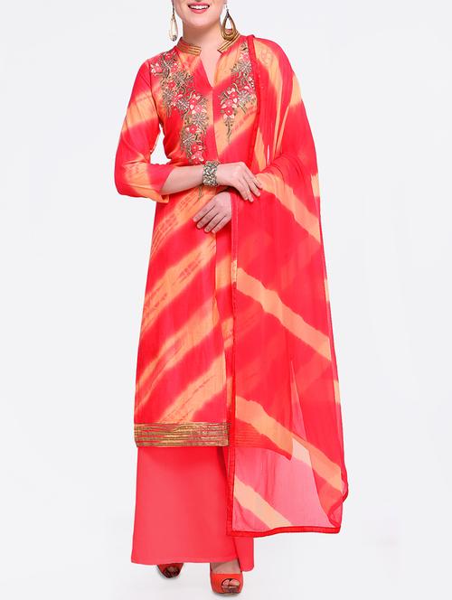 embroidered unstitched palazzo suit - 15449496 - Very Small Image - 1