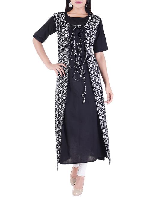 layered printed kurta with jacket - 15450188 - Very Small Image - 1