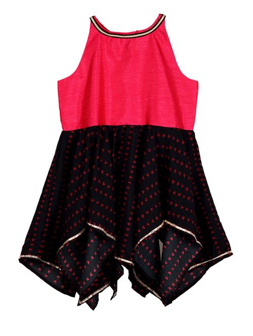 pink cotton blend flared kurta - 15450215 - Very Small Image - 1