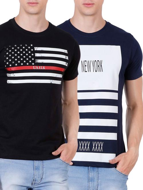 multi colored cotton combos t-shirt (set of 2) - 15450419 - Very Small Image - 1