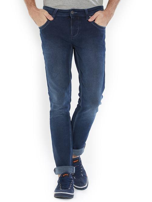 blue cotton washed jeans - 15450711 - Very Small Image - 1