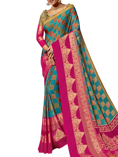 zari brasso paithani saree with blouse - 15450918 - Very Small Image - 1