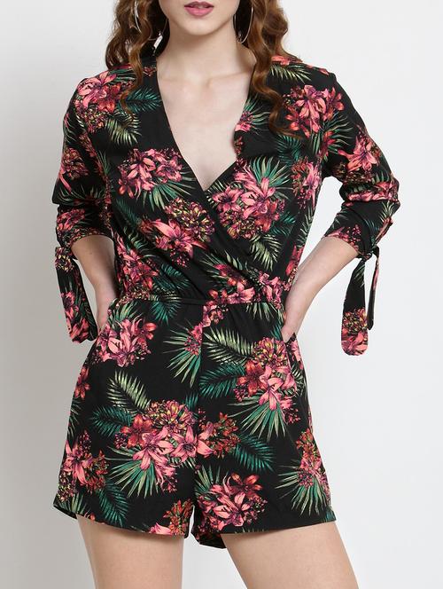 tropical surplice neck romper - 15451796 - Very Small Image - 1