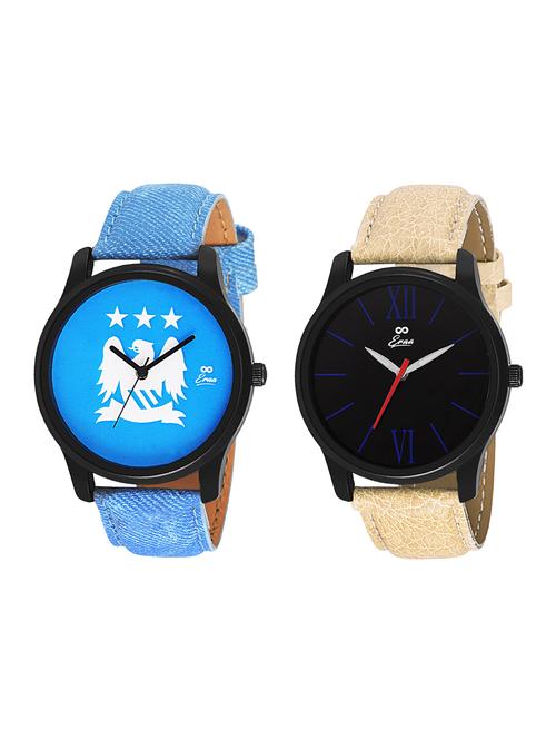 eraa blue & black wrist watch combo for men - 15451969 - Very Small Image - 1