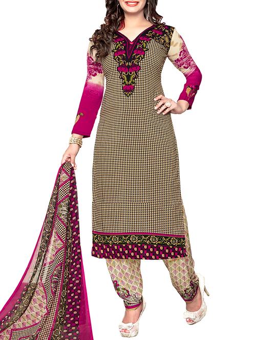 printed unstitched salwar suit - 15452338 - Very Small Image - 1