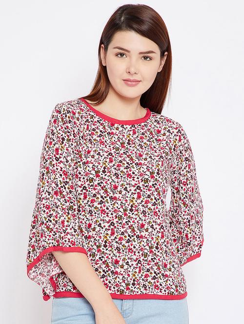 bell sleeved floral top - 15452475 - Very Small Image - 1