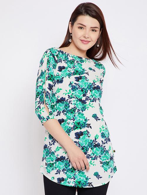 boat neck floral tunic - 15452491 - Very Small Image - 1