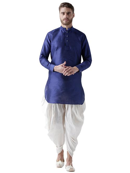 blue silk blend dhoti kurta set - 15452993 - Very Small Image - 1