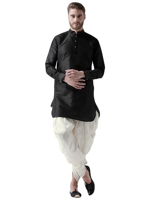 black silk blend dhoti kurta set - 15452996 - Very Small Image - 1