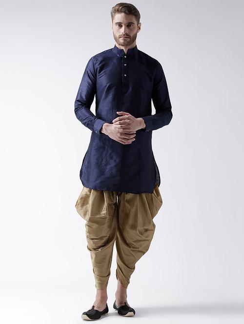 blue silk blend dhoti kurta set - 15452997 - Very Small Image - 1