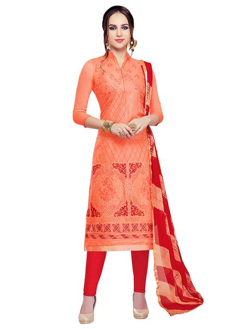 embroidered unstitched churidaar suit - 15453898 - Very Small Image - 1