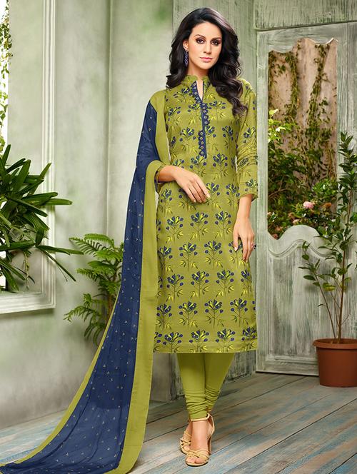 digital printed unstitched churidaar suit - 15453926 - Very Small Image - 1