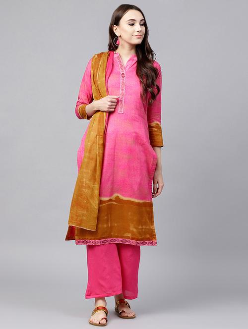 embroidered unstitched palazzo suit - 15453940 - Very Small Image - 1