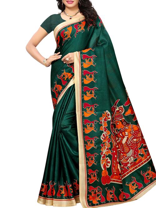 conversational bordered saree with blouse - 15454142 - Very Small Image - 1