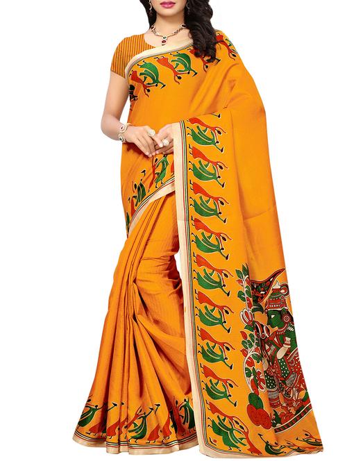 conversational bordered saree with blouse - 15454144 - Very Small Image - 1