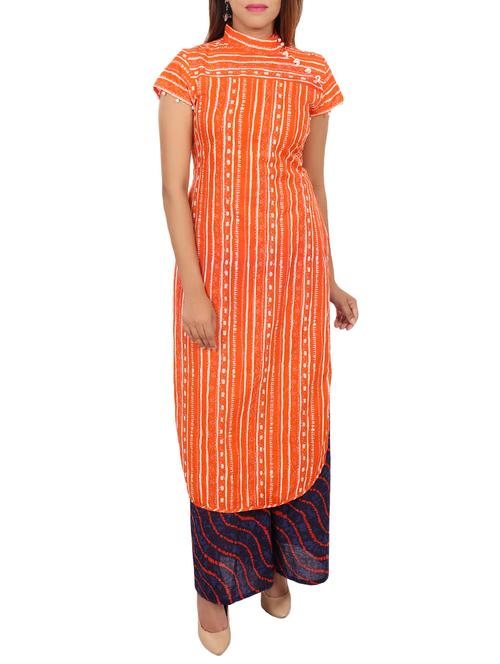 printed kurta palazzo set - 15454562 - Very Small Image - 1