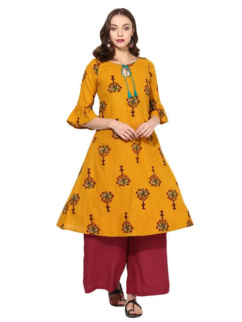 a-line printed kurta - 15454807 - Very Small Image - 1