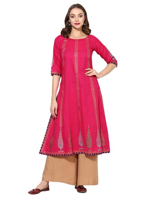 a-line printed kurta - 15454822 - Very Small Image - 1