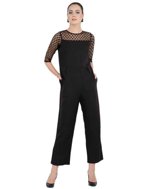 laced panel full leg jumpsuit - 15455304 - Very Small Image - 1