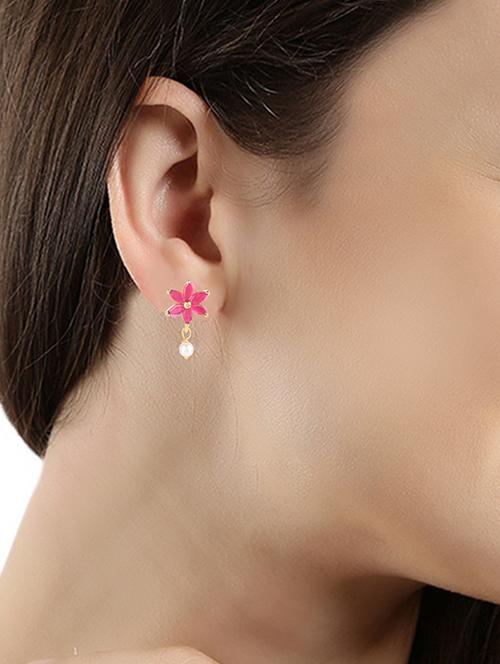 pink gold tone drop earrings - 15455520 - Very Small Image - 1