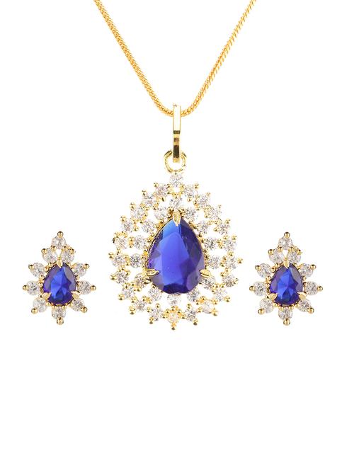 blue metal pendants and earring - 15455573 - Very Small Image - 1