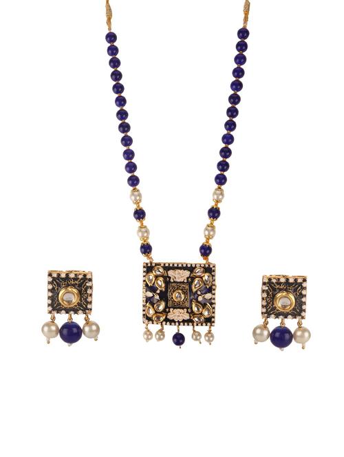 blue metal necklaces and earring - 15455613 - Very Small Image - 1