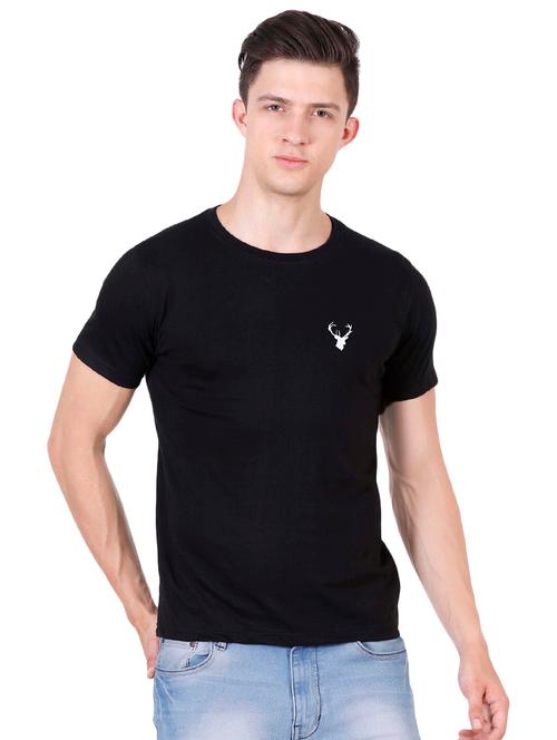 black cotton back print tshirt - 15455809 - Very Small Image - 1
