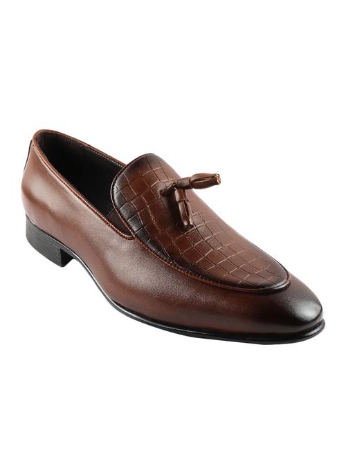 tan leatherette tassel slip ons - 15455881 - Very Small Image - 1