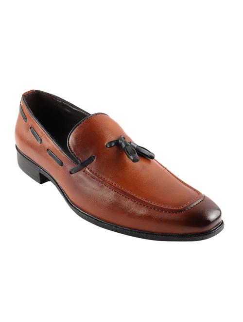 tan leatherette tassel slip ons - 15455885 - Very Small Image - 1