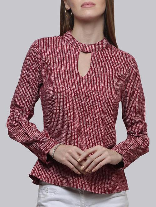 keyhole neck printed top - 15455967 - Very Small Image - 1