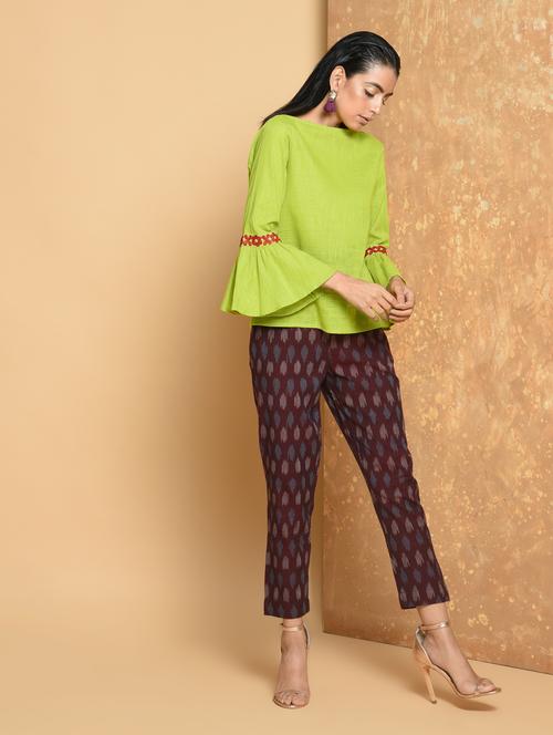 embroidered bell sleeved top - 15456372 - Very Small Image - 1