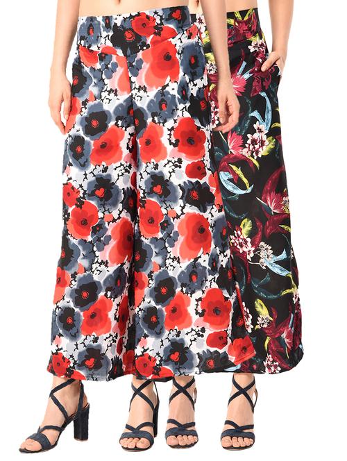 set of 2 floral flared palazzo - 15456385 - Very Small Image - 1