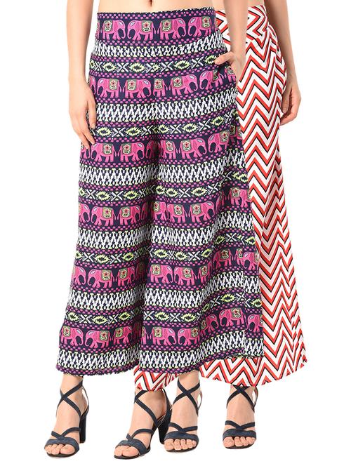 set of 2 printed flared palazzo - 15456387 - Very Small Image - 1
