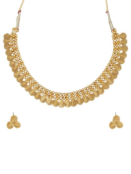 gold metal necklaces and earring - 15456540 - Very Small Image - 1