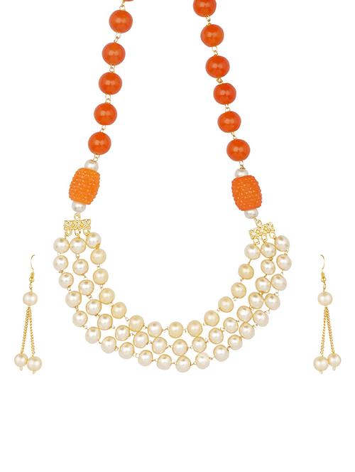 orange metal necklaces and earring - 15456562 - Very Small Image - 1