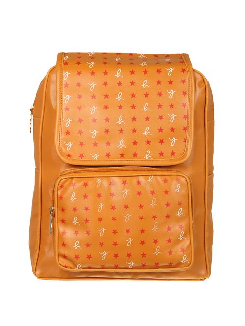 orange leatherette (pu) regular backpack - 15456626 - Very Small Image - 1